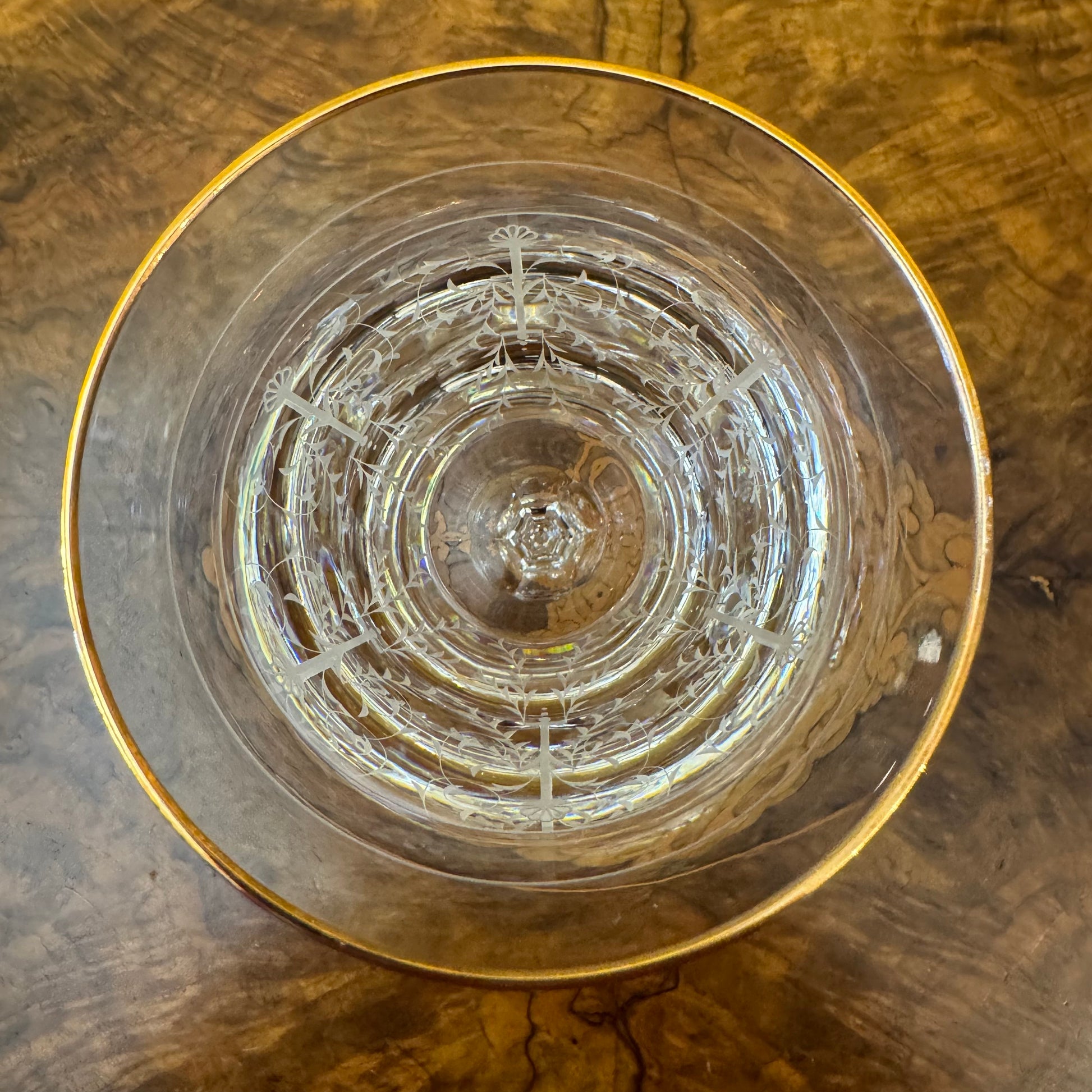 Charlemont Claret Gold Etched Waterford 