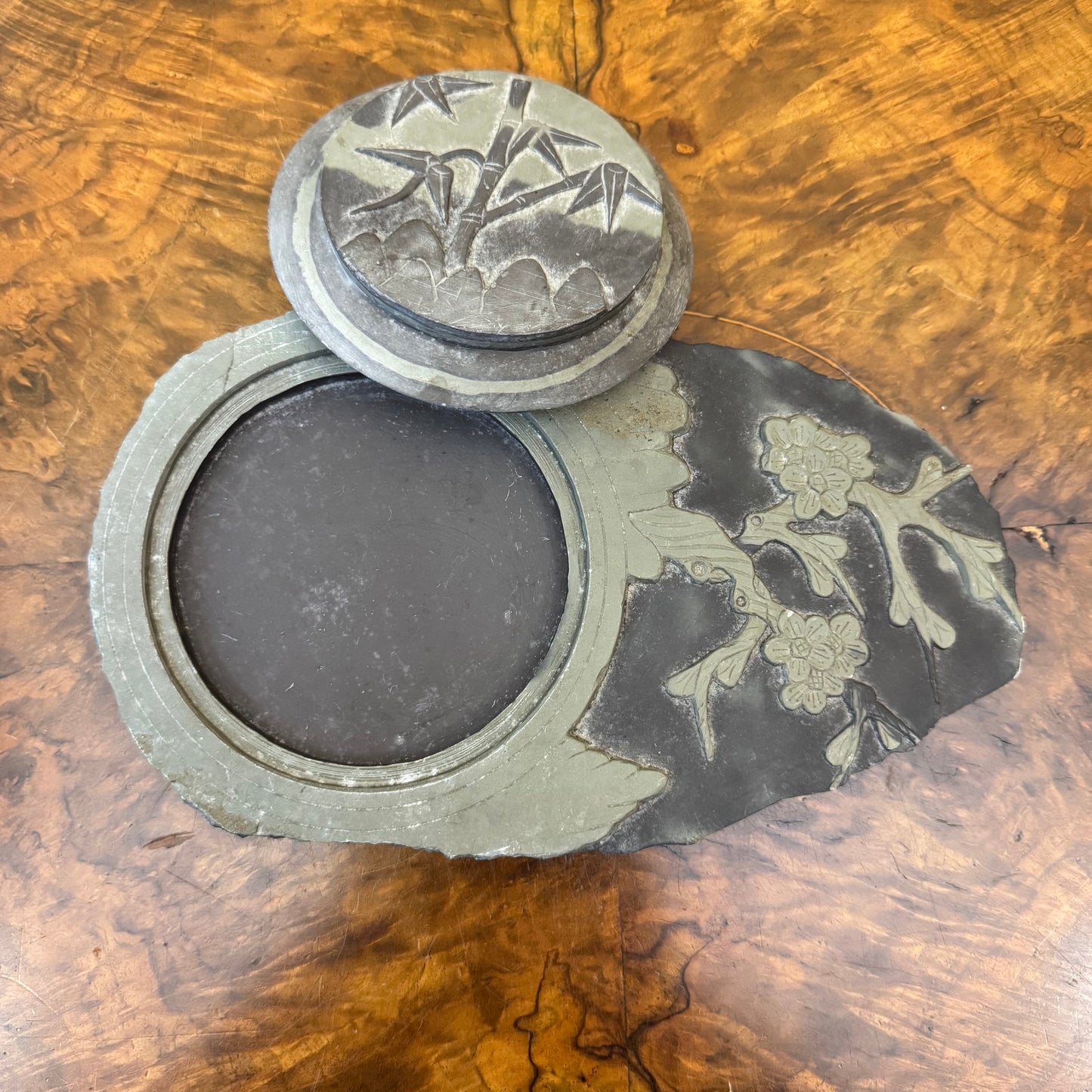 Chinese Carved Stone Calligraphy Ink Slab