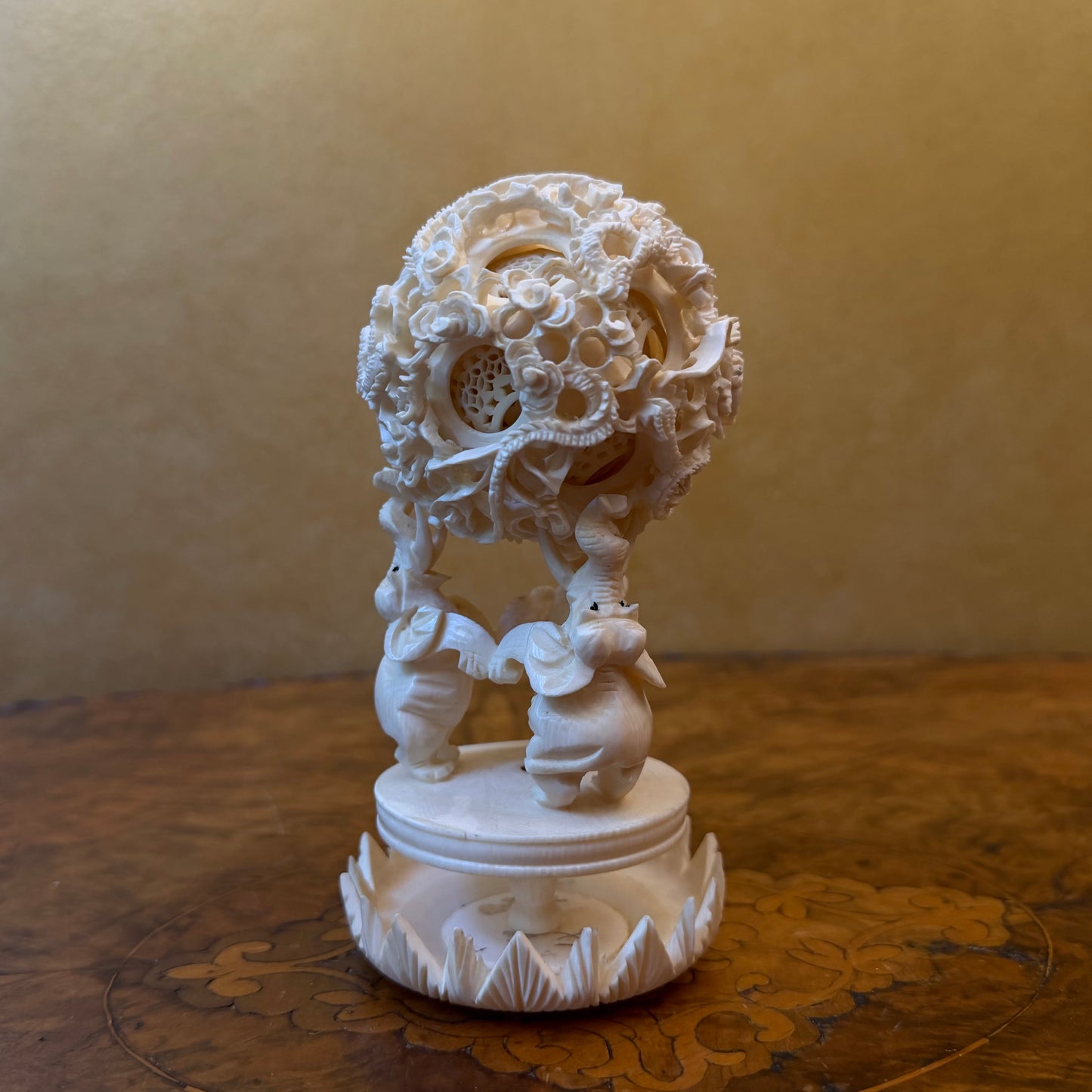 Chinese Ivory Elephants Holding 