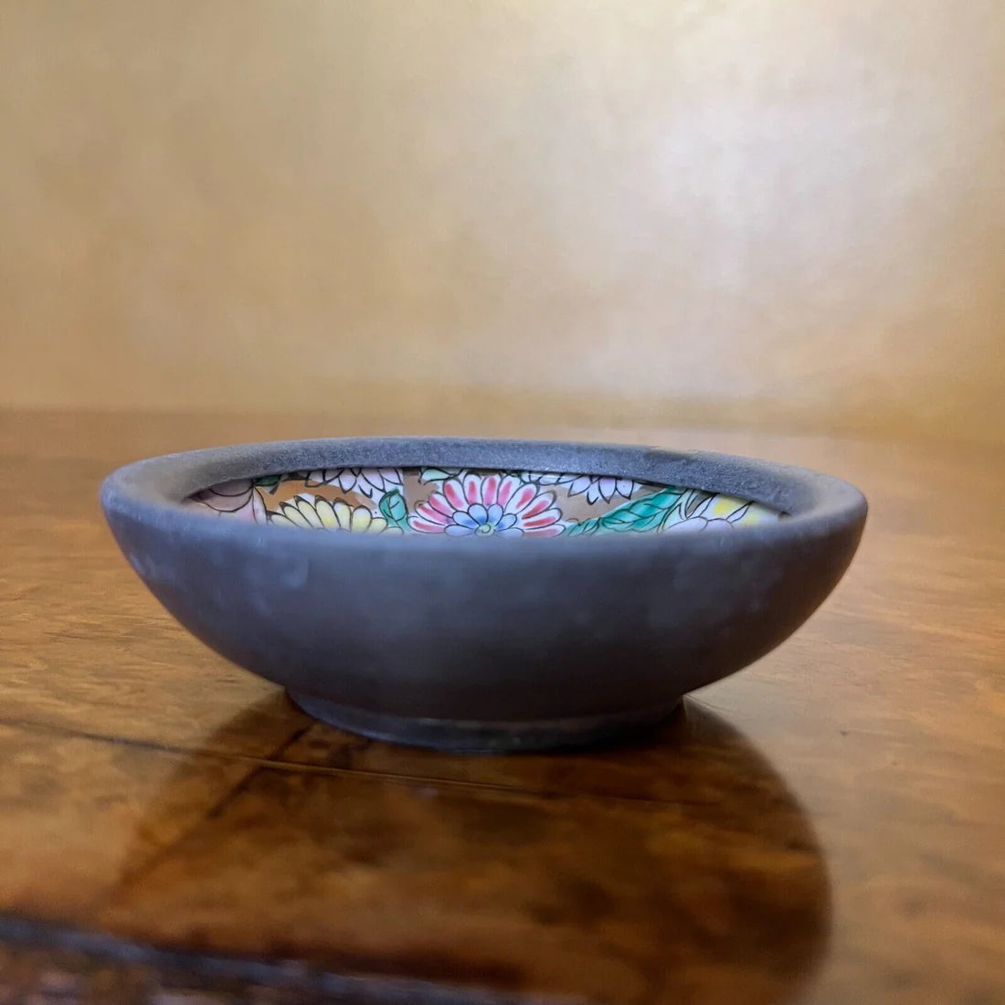 Vintage Chinese Porcelain & Metal Dish
