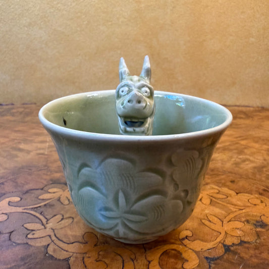 Chinese Porcelain Yao State Kiln Stereoscopic Animal Dragon Head Cup