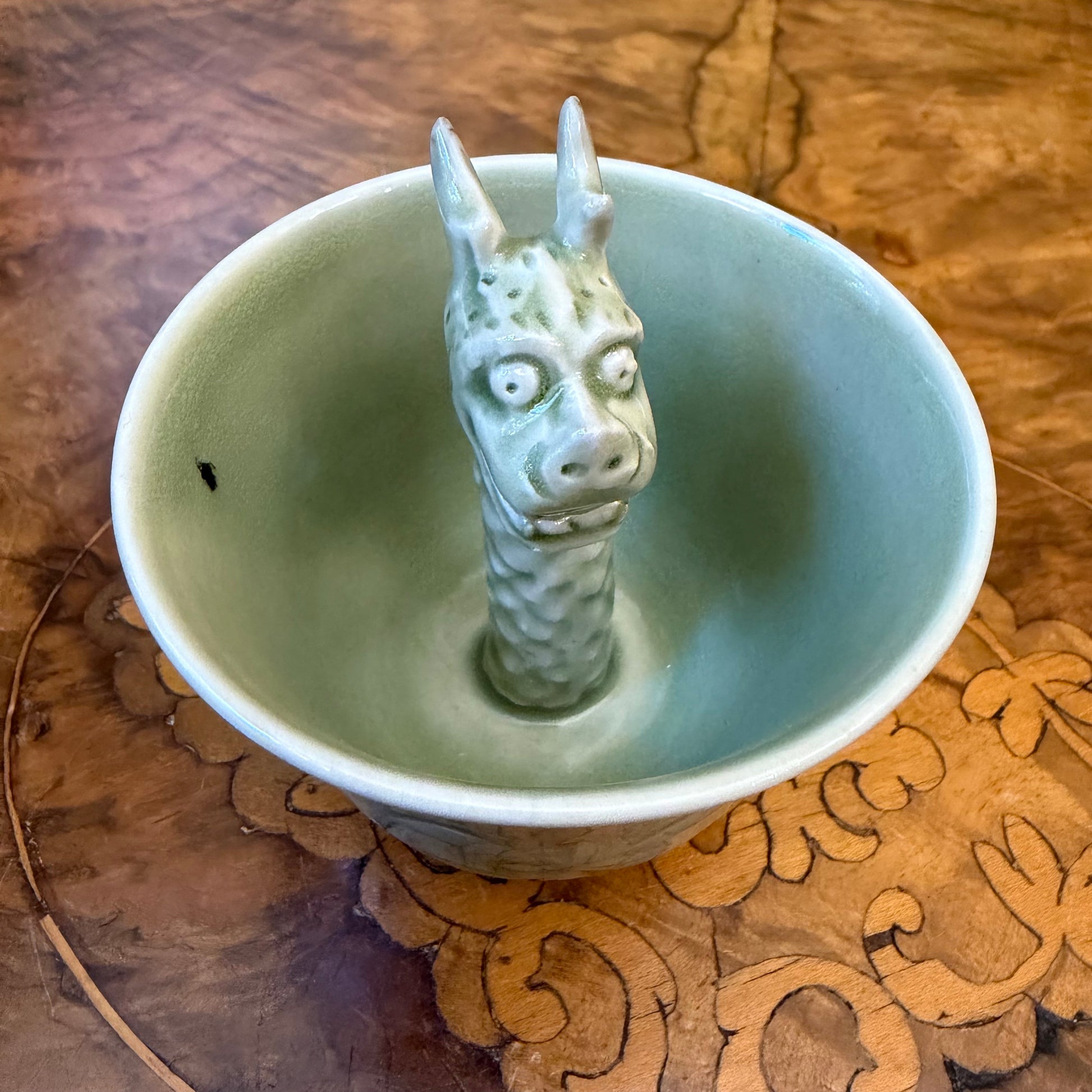 Chinese Porcelain Yao State Kiln Stereoscopic Dragon Cup