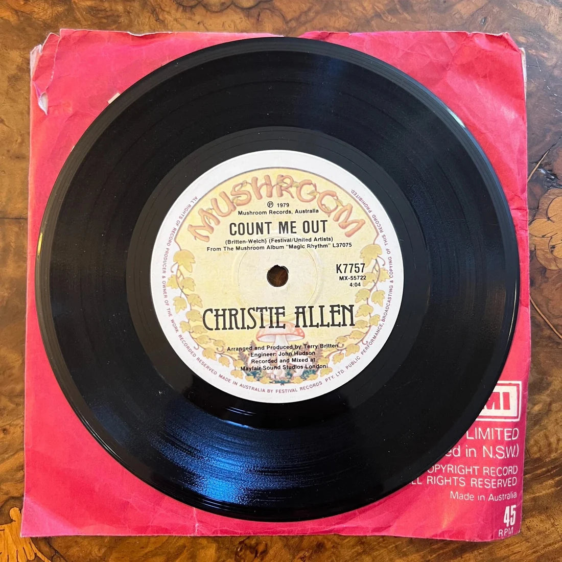 Christie Allen Count Me Out/ He's My Number One Record