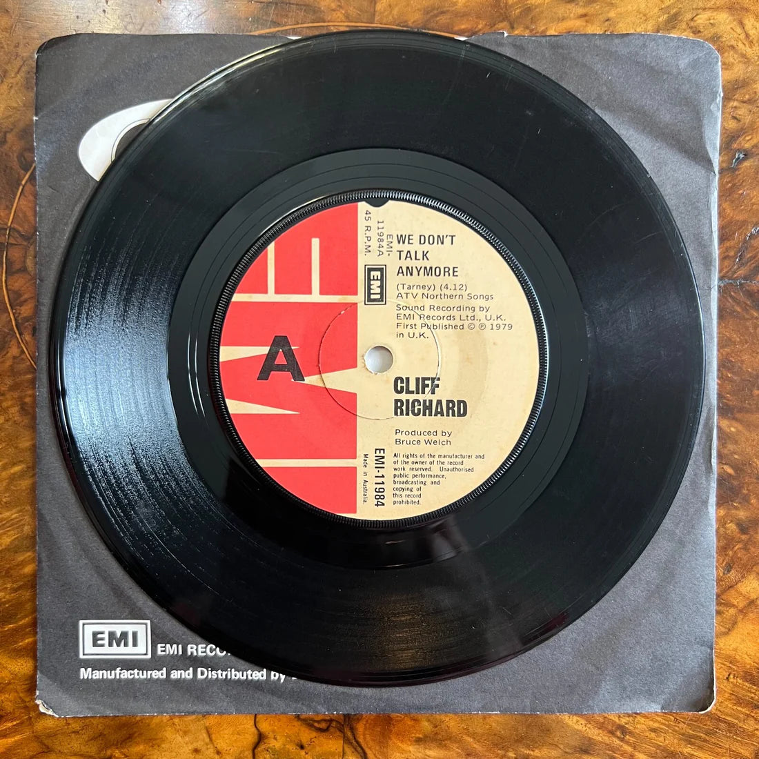 Cliff Richard We Don't Talk Anymore/ Count Me Out Vinyl Record