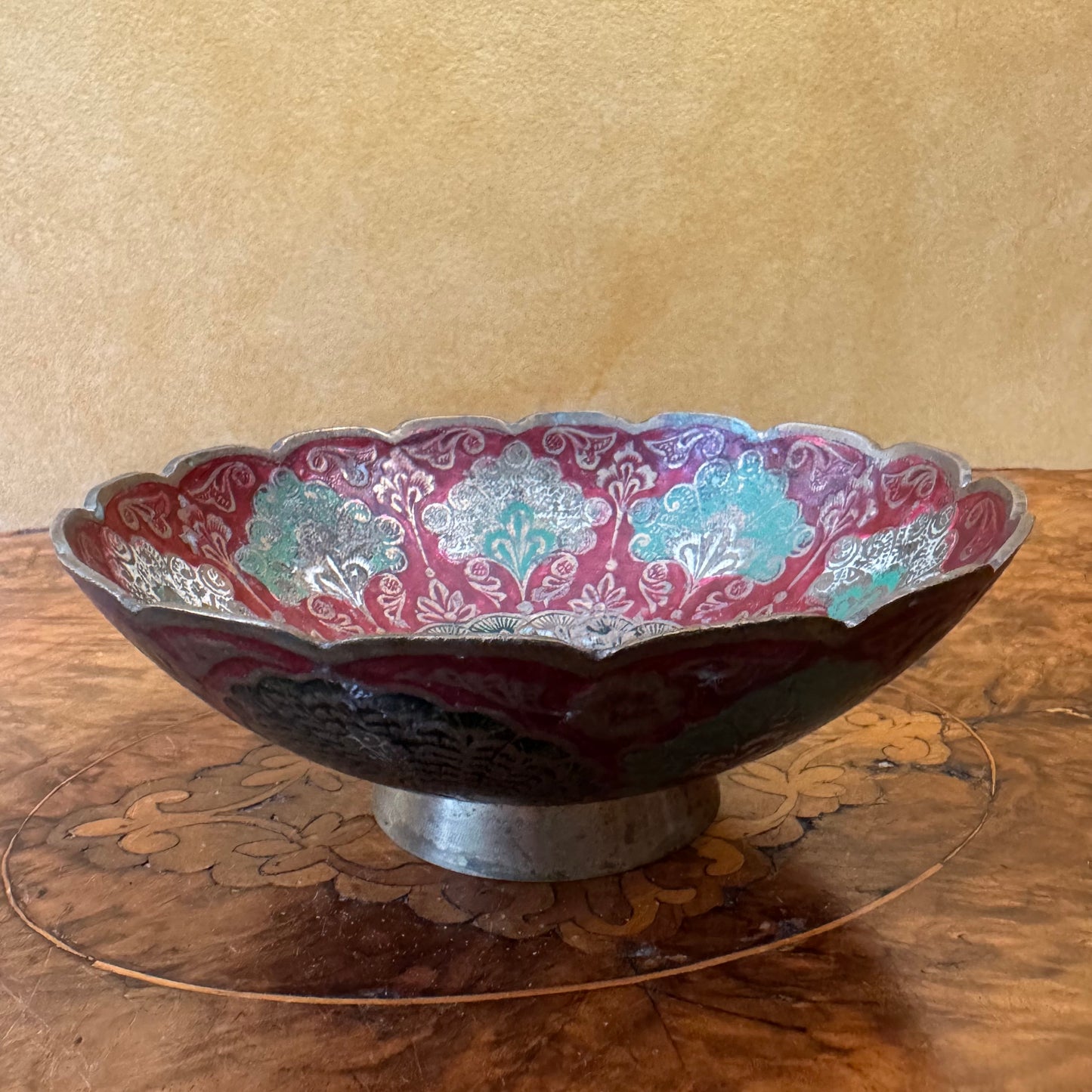 Cloisonne Peacock Bowl 