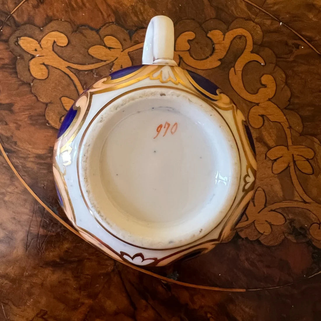 Vintage Cobalt & Gold Tea Cup & Saucer