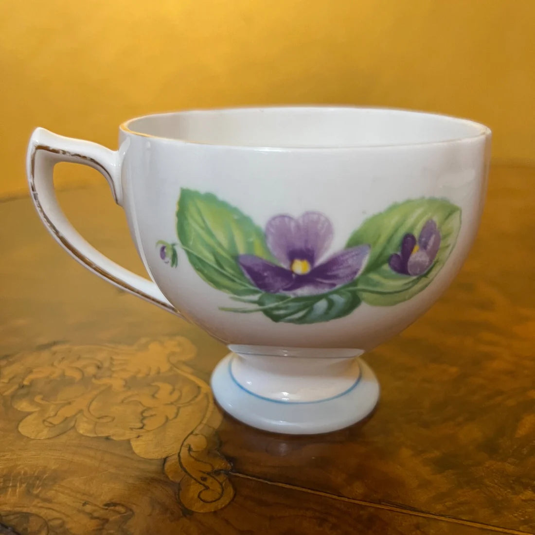 Vintage Colclough Violets Tea Cup Trio Set
