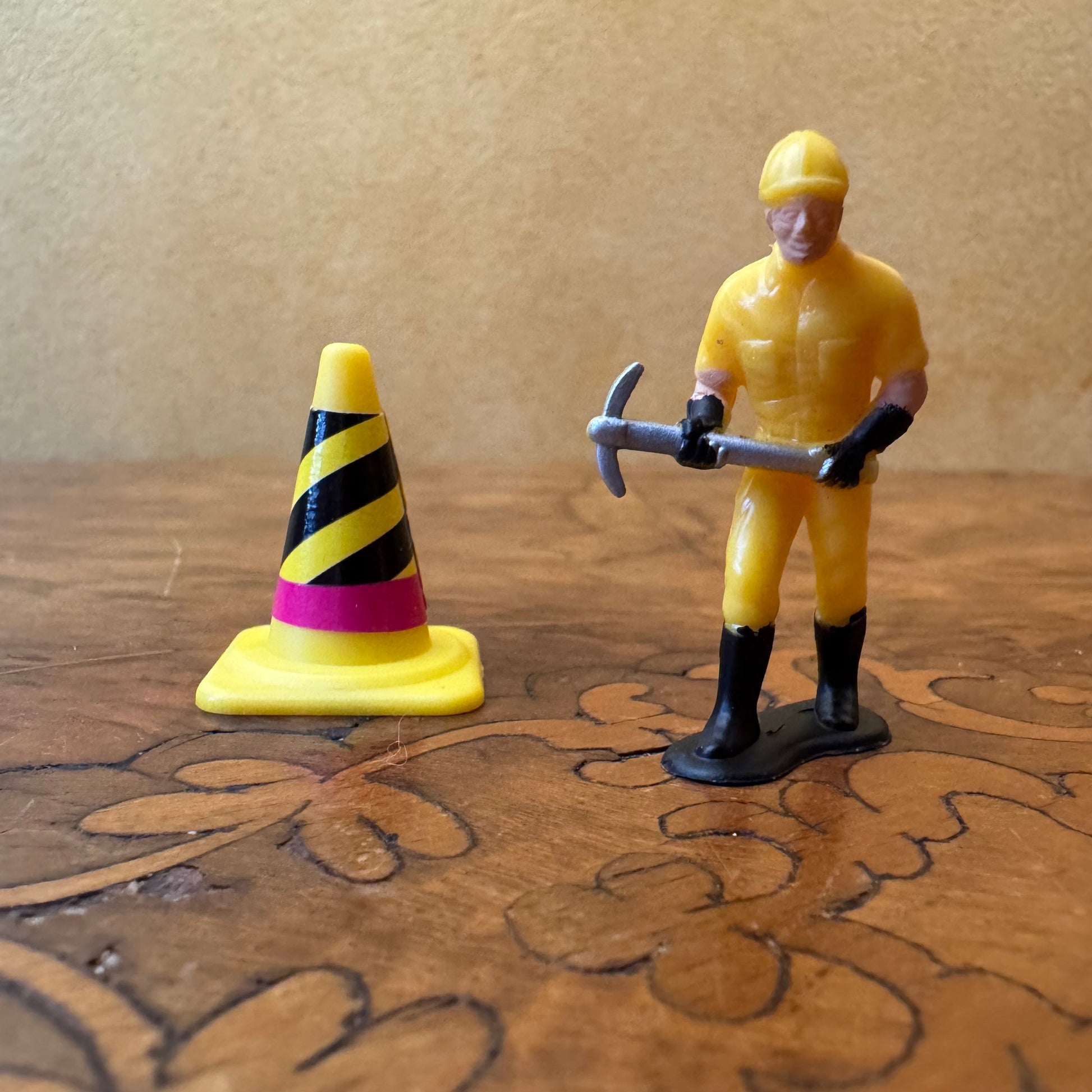 Construction Worker & Witches Hat 