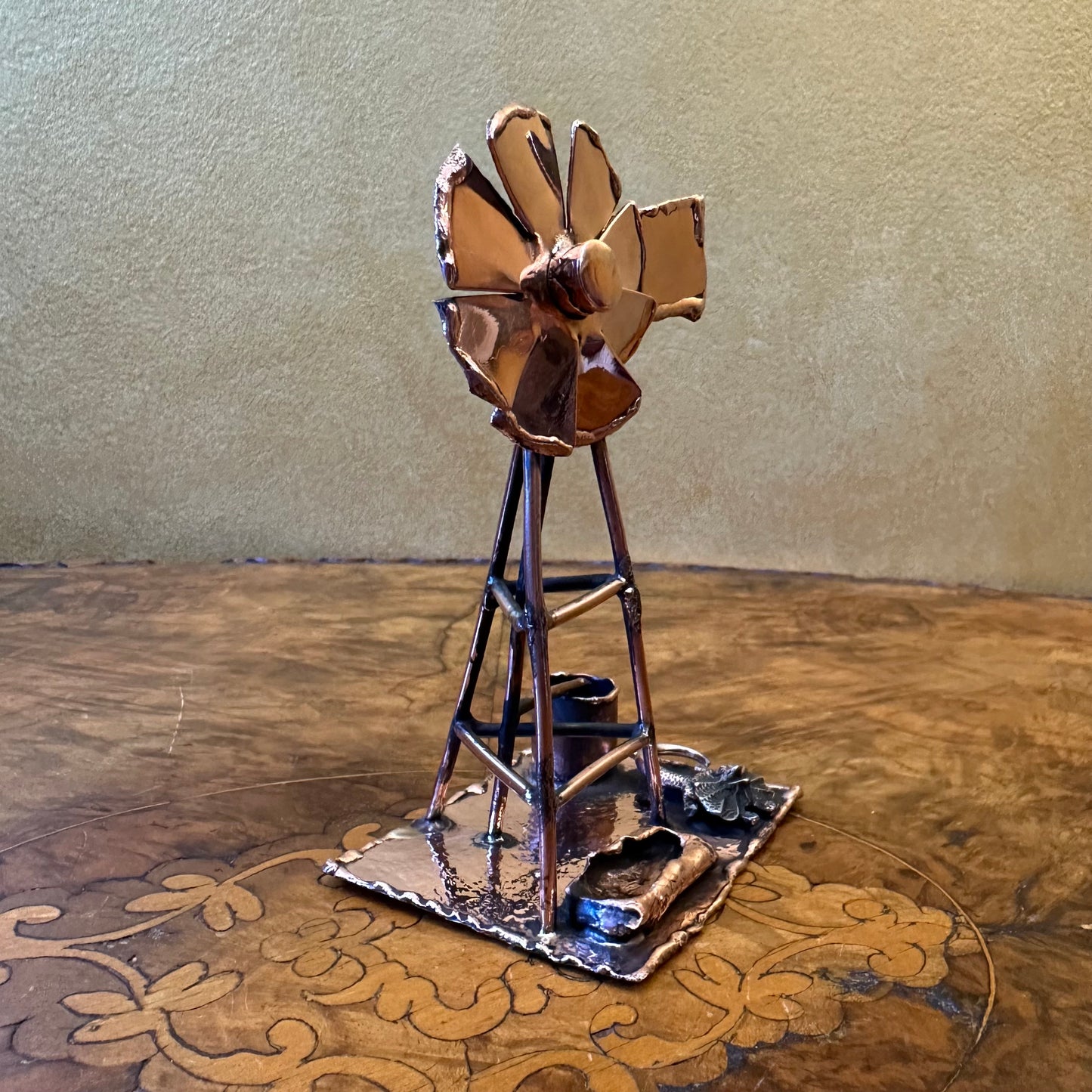 Copper Windmill Sculpture Ornament 