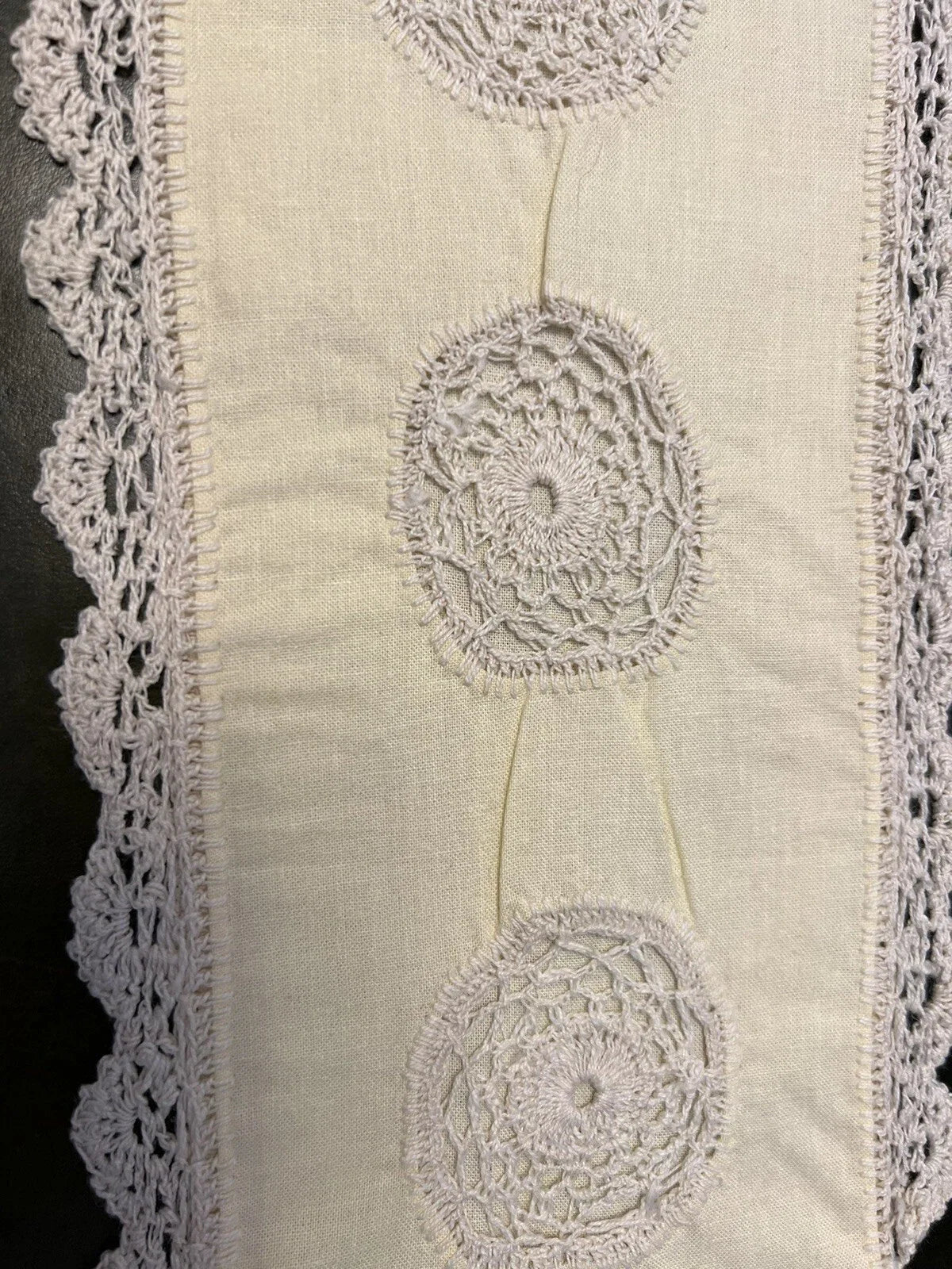 Vintage Cotton Crochet Pouch Doily