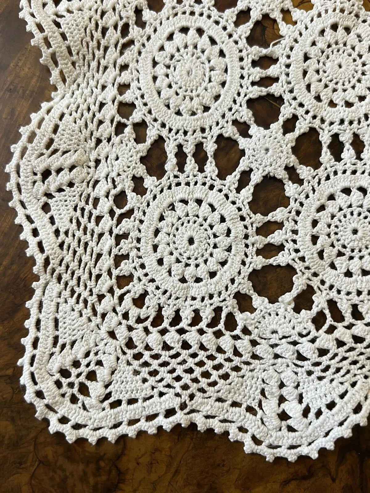 Vintage Cotton Rectangle Lace Doily