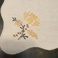 Vintage Cotton Yellow Flower Embroidery Doily