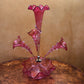 Cranberry Glass Four Vase Epergne