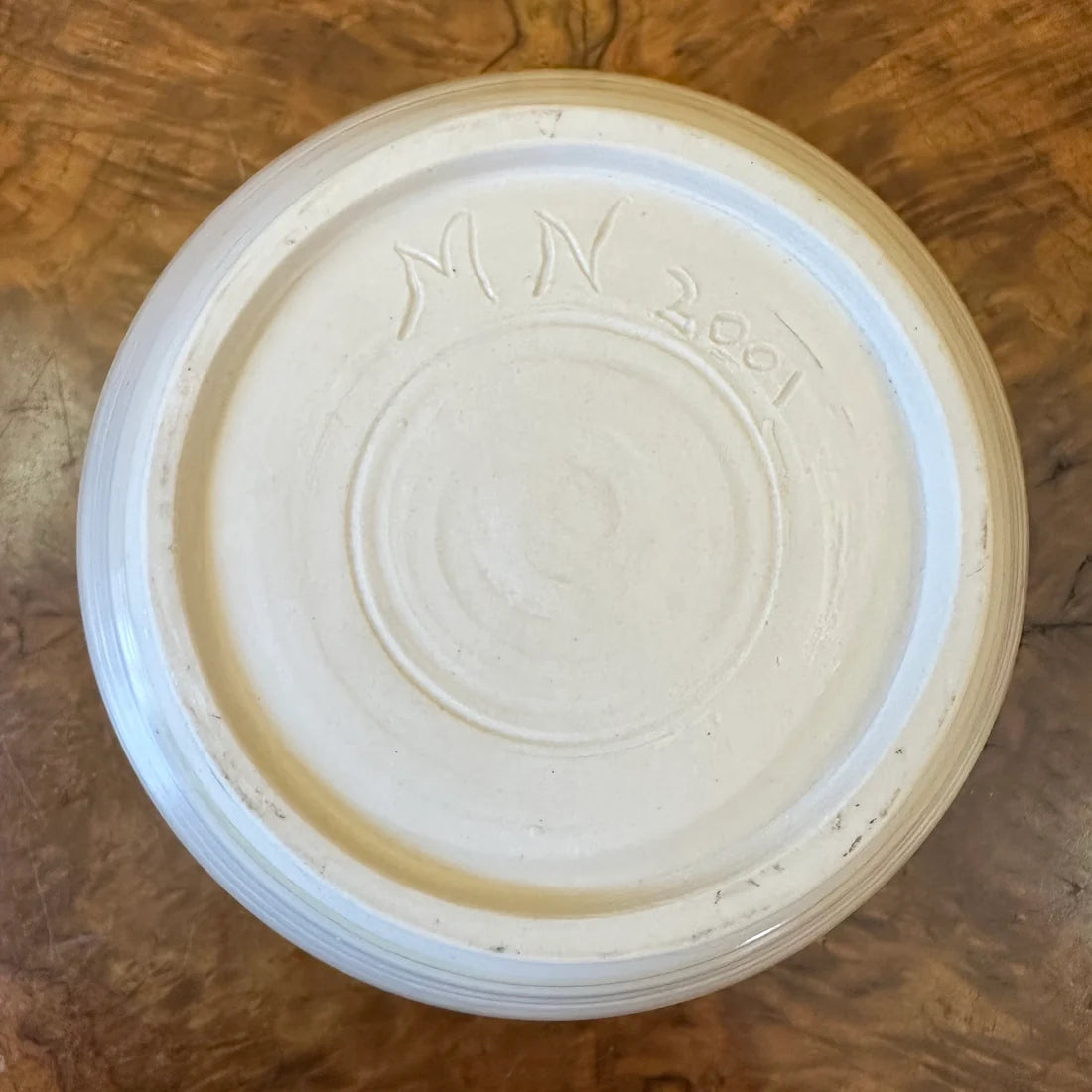 Cream & Yellow Floral Design Pottery Bowl