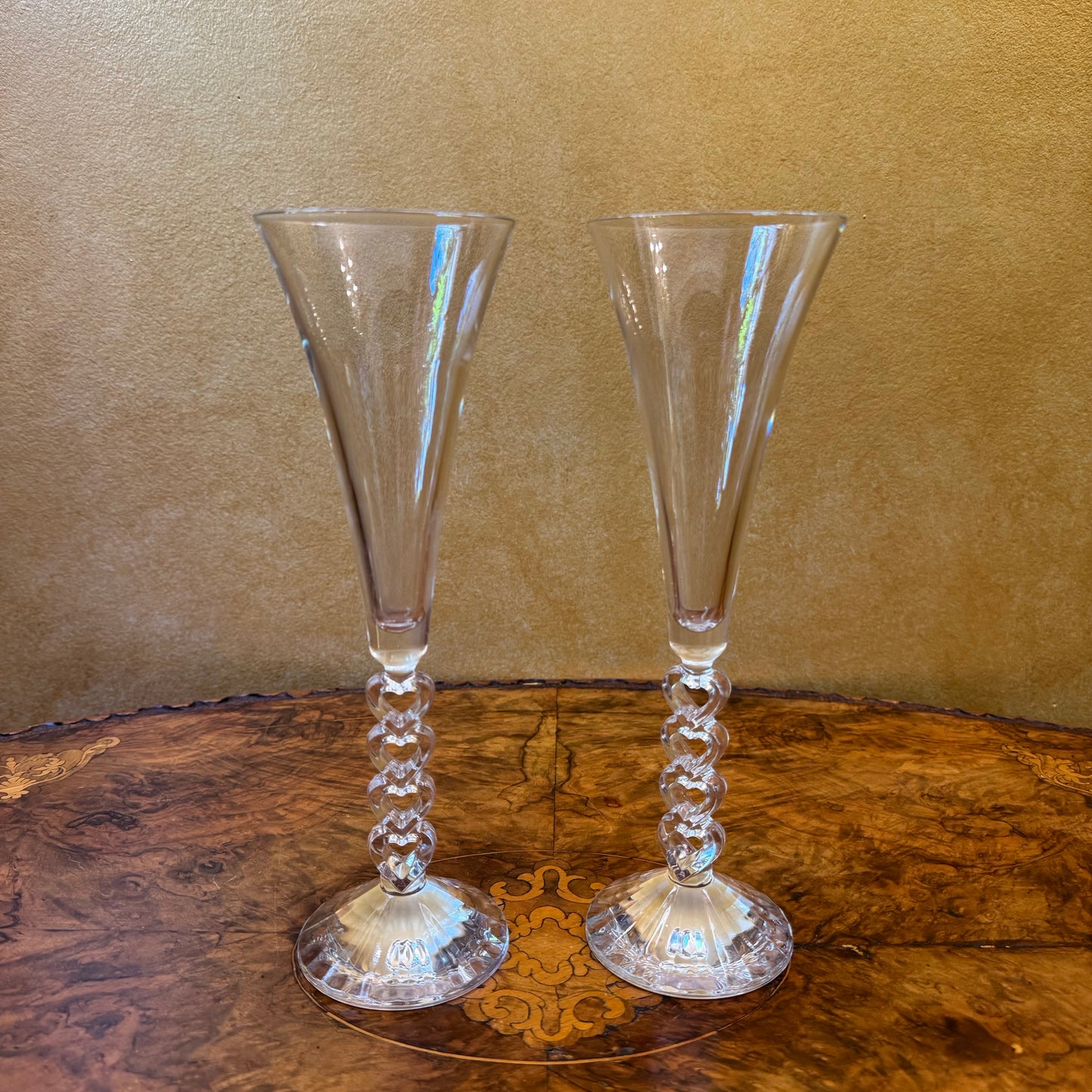 Cristal d'Arques Forever Heart Toasting Champagne Flute Pair 