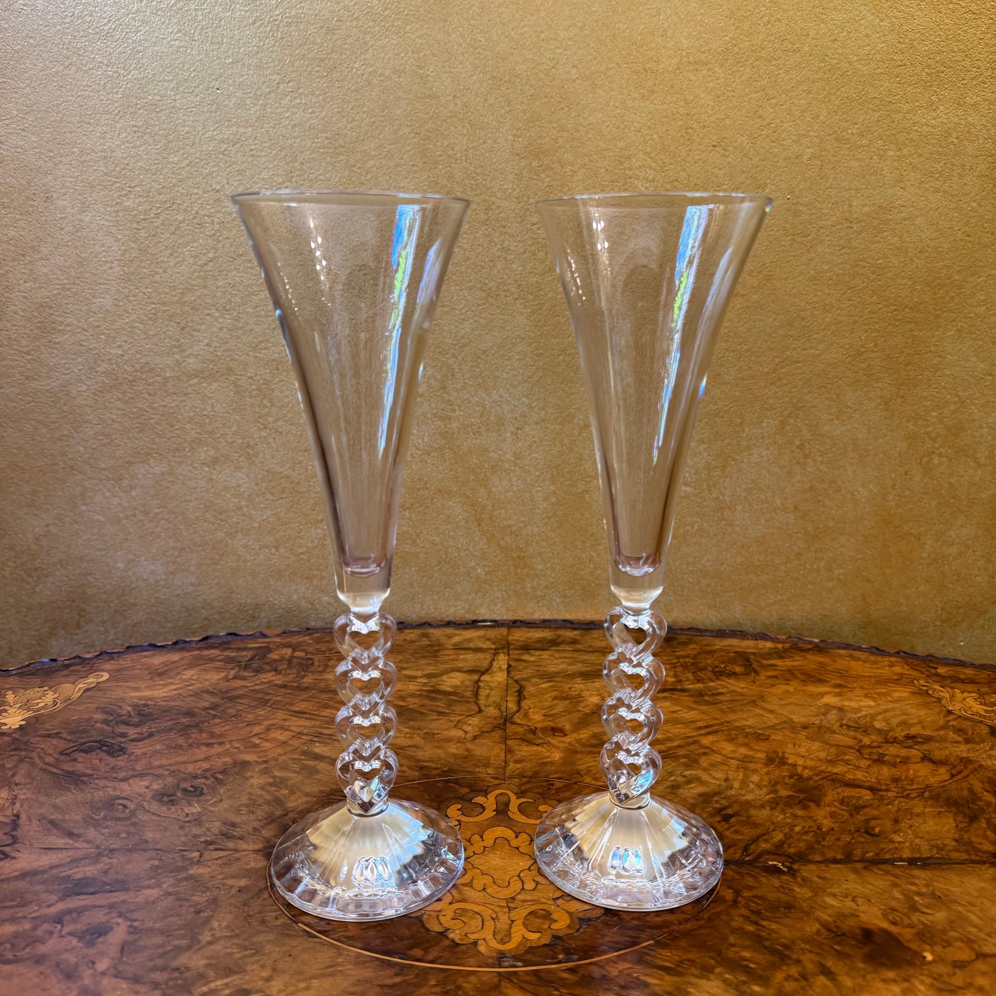 Cristal d'Arques Forever Heart Toasting Champagne Flute Pair 