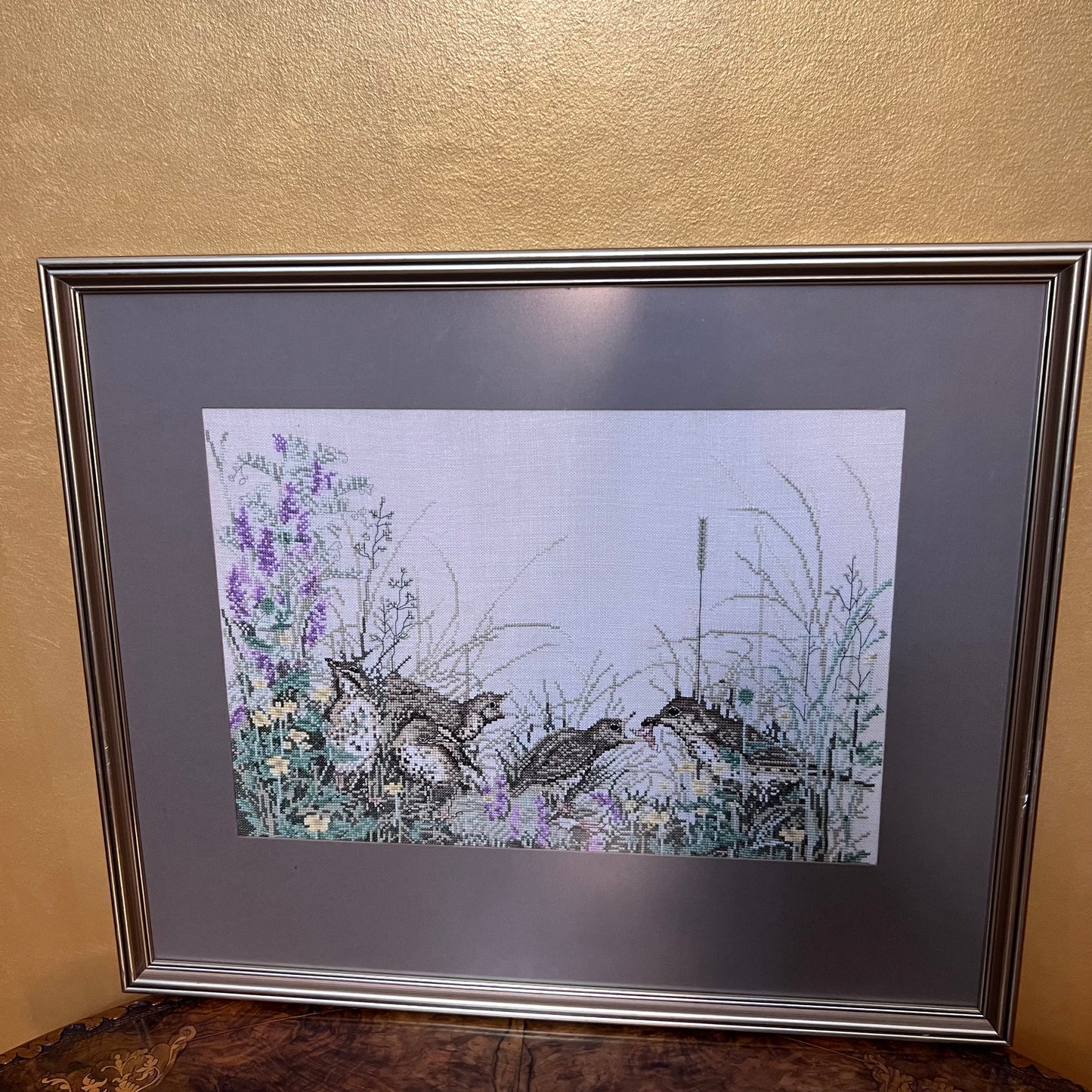 Cross Stitch Birds & Chick Wall Art