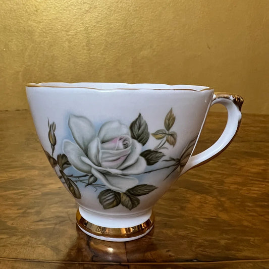Crown Luton White Rose Tea Cup