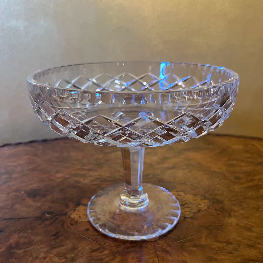 Vintage Crystal Bowl On Stand