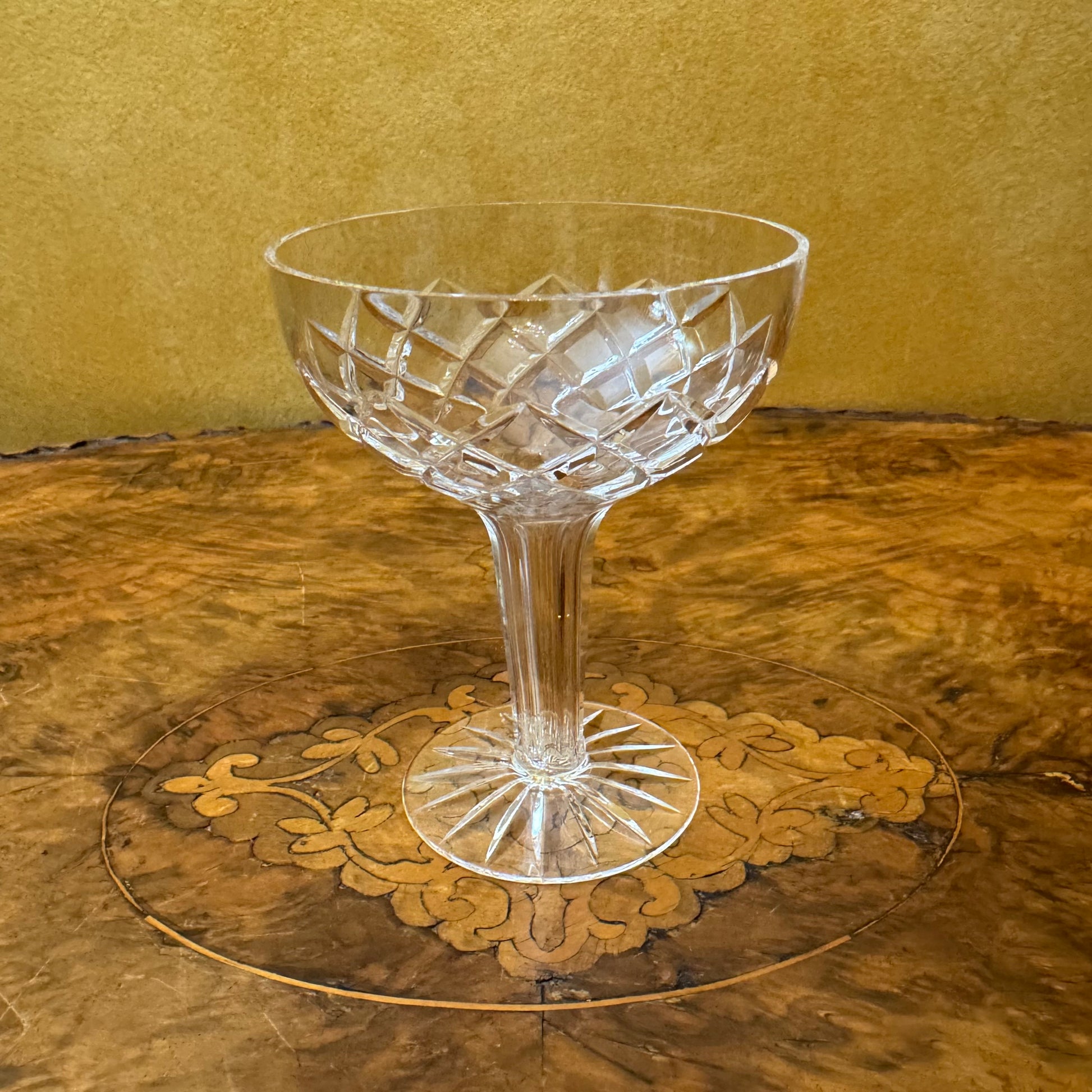 Crystal Champagne Coupe Hollow Stem Glasses 