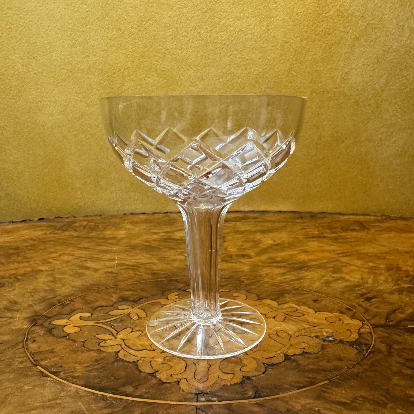 Crystal Champagne Coupe Hollow Stem Glasses Set 