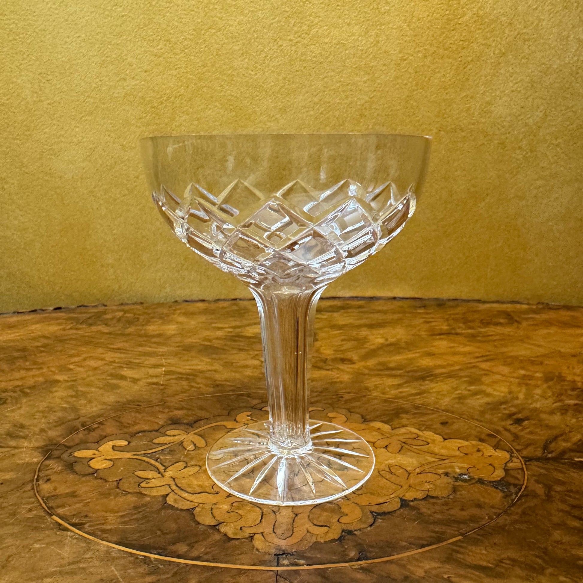 Crystal Champagne Coupe Hollow Stem Glasses Set 