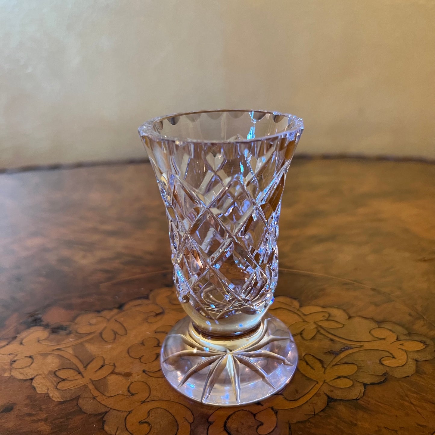 Crystal Cut Bud Flower Vase 