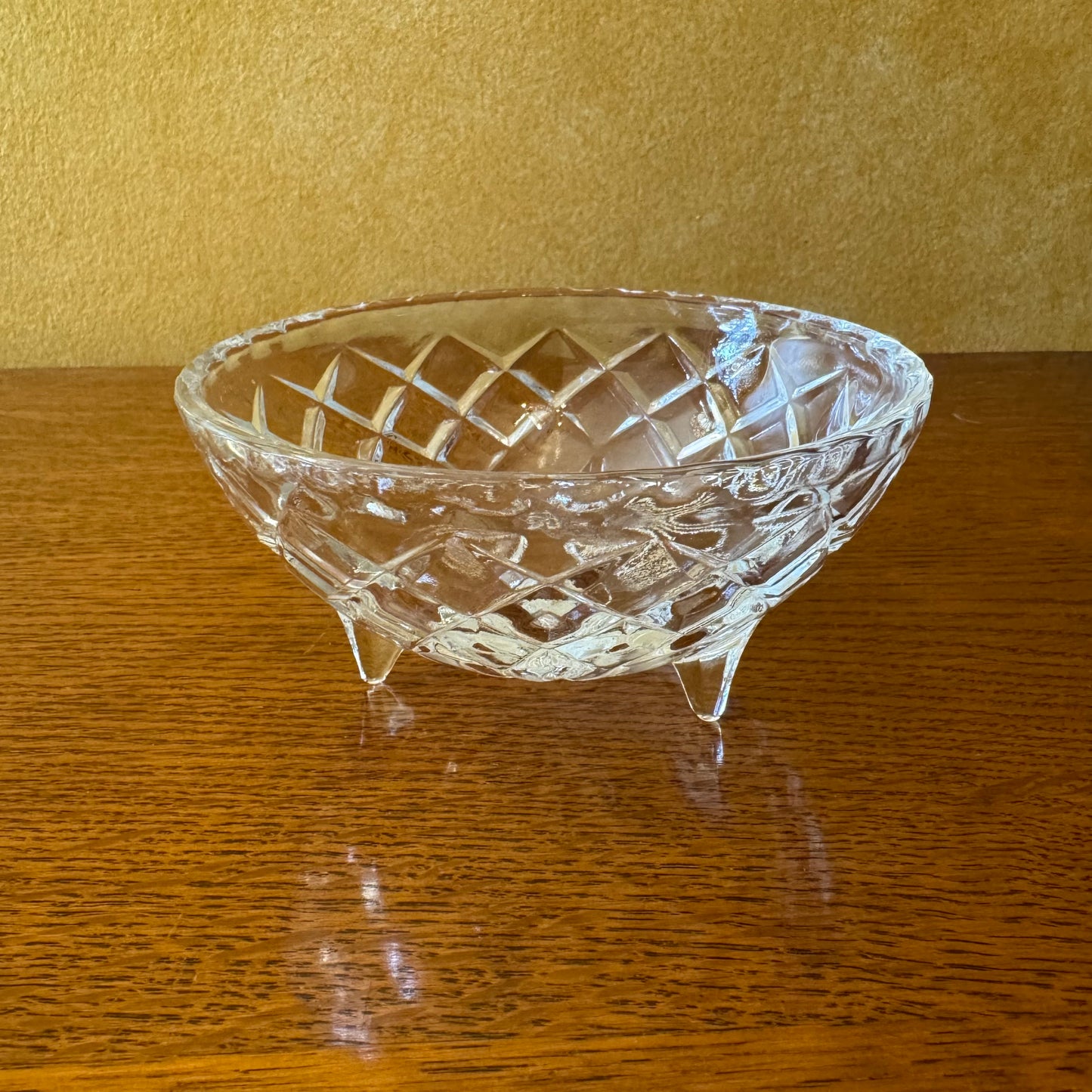 Crystal Cut Footed Dessert Bowl