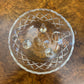 Vintage Crystal Cut Handled Bowl With Turned Feet