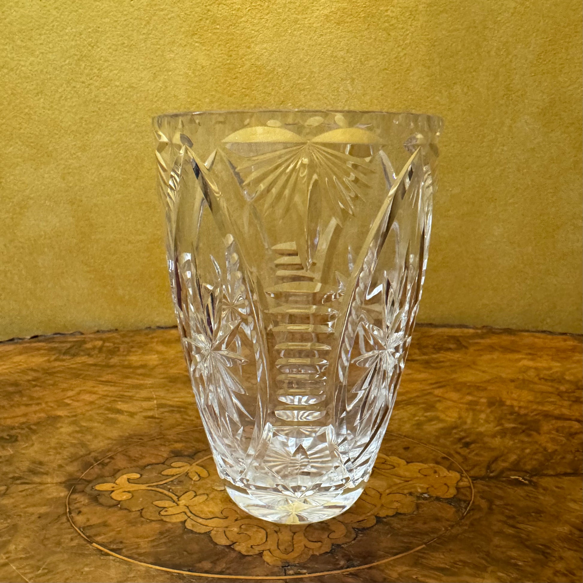 Crystal Cut Pattern Vase 