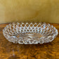 Vintage Crystal Cut Rectangle Shallow Bowl