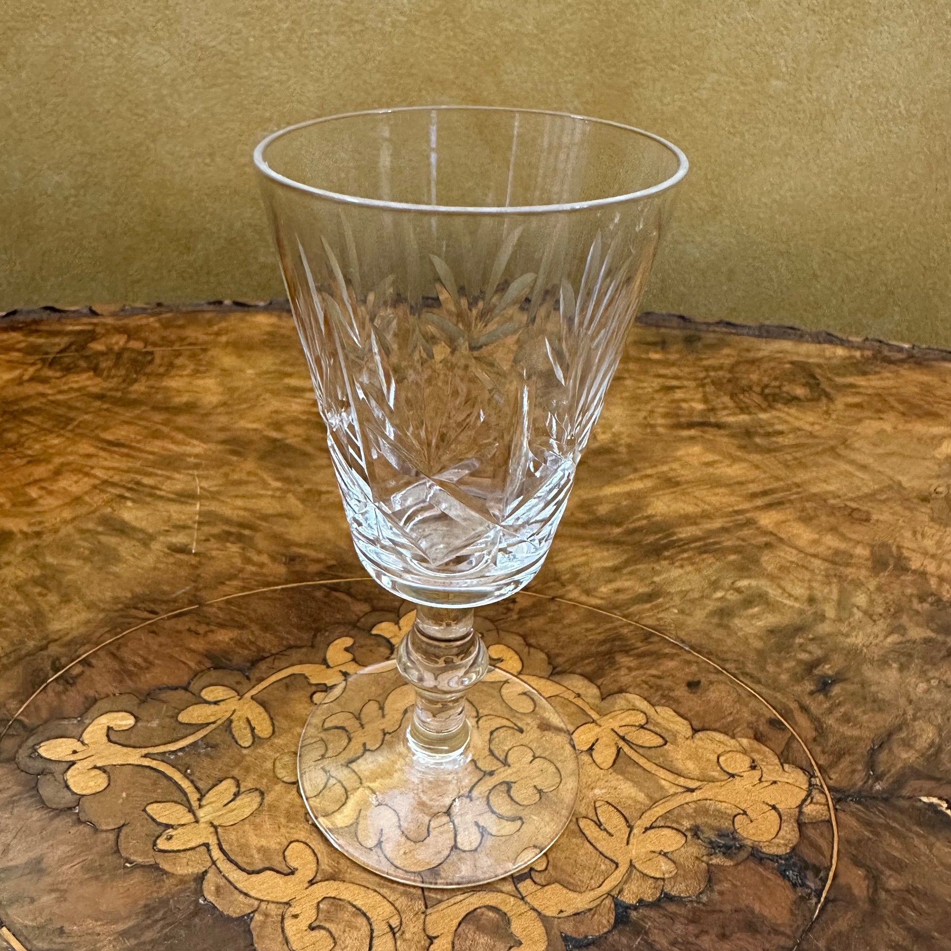 Crystal Cut Sherry Glasses 