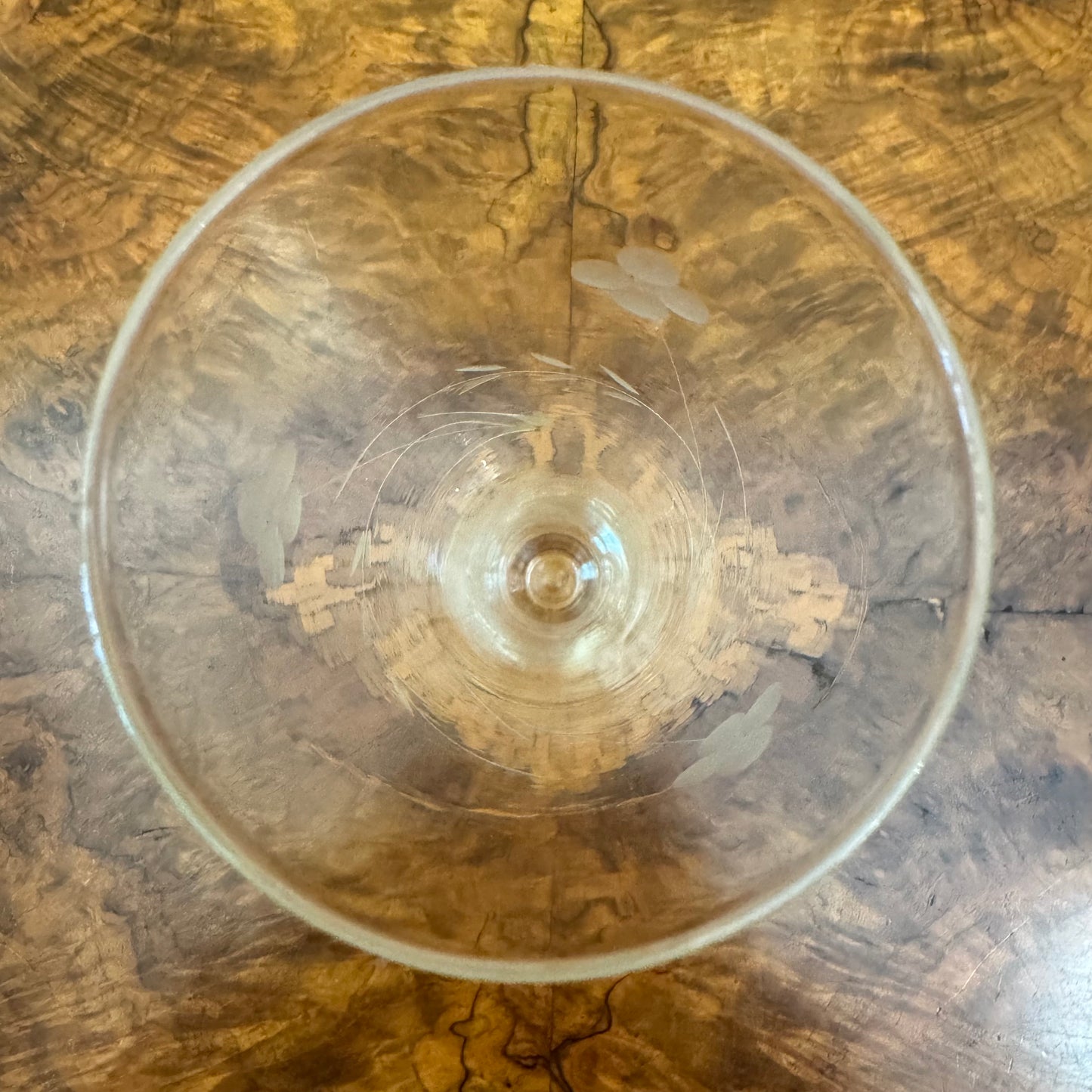 Crystal Etched Floral Flutes 