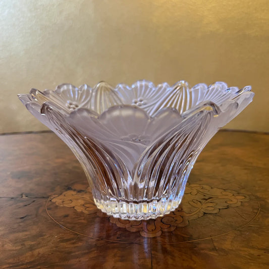 Vintage Crystal Flower Design Bowl