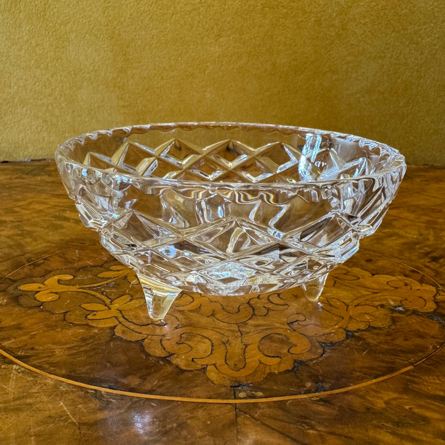 Crystal Grimwade Cut Footed Dessert Bowl 