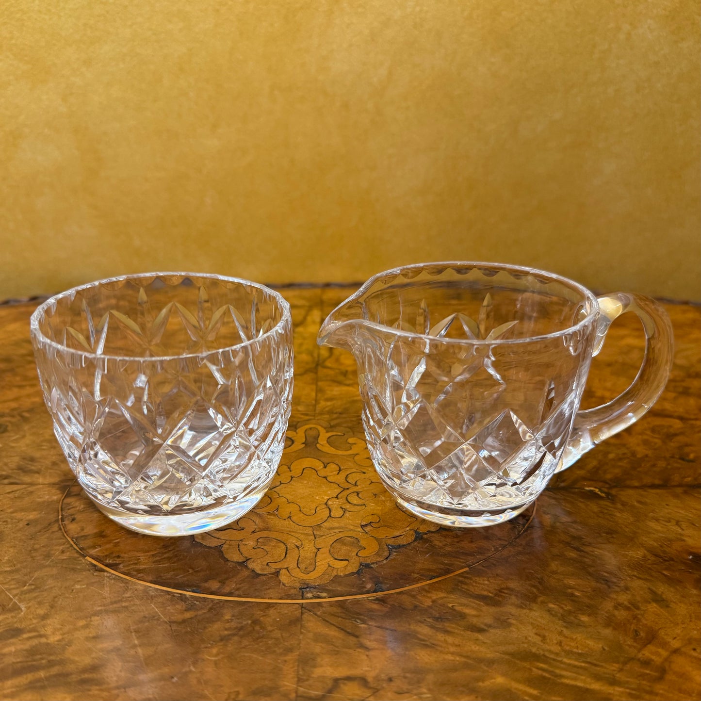 Crystal Milk Jug & Sugar Bowl 