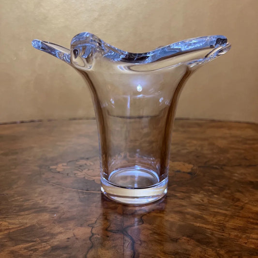 Vintage Curved Edge Glass Vase