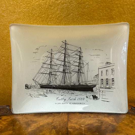 Cutty Sark Clipper Ship 1869 Glass Small Tray