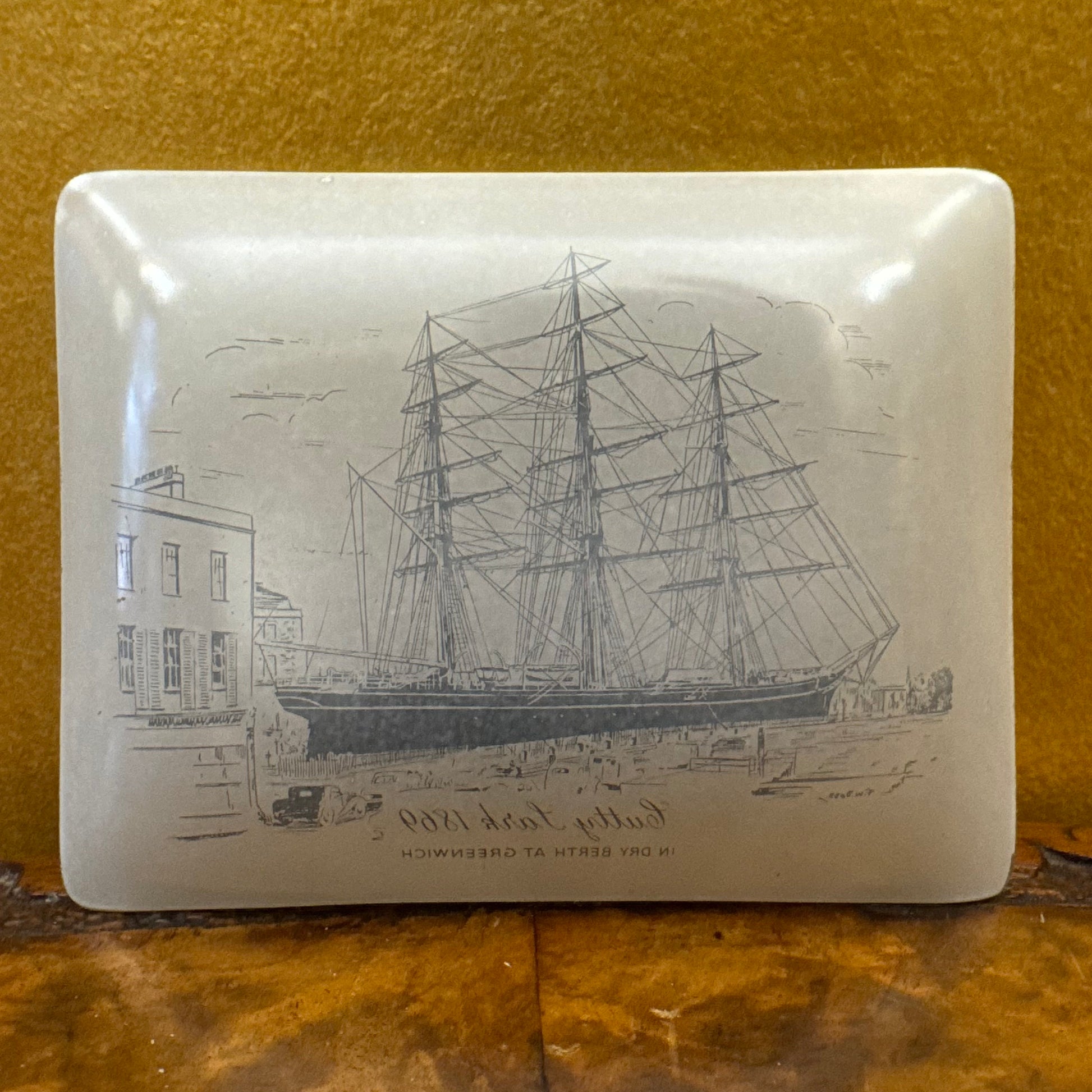 Cutty Sark Clipper Ship 1869 Glass Tray