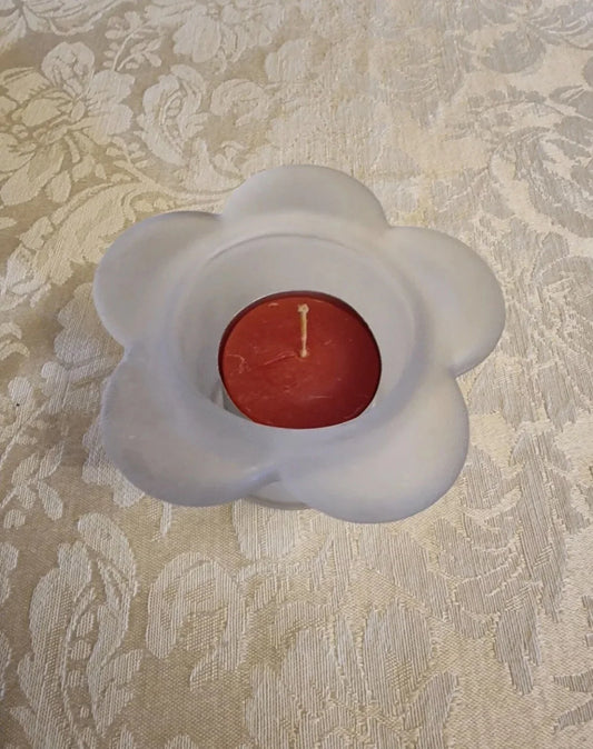 Daisy Tea Light Glass Candle Holder
