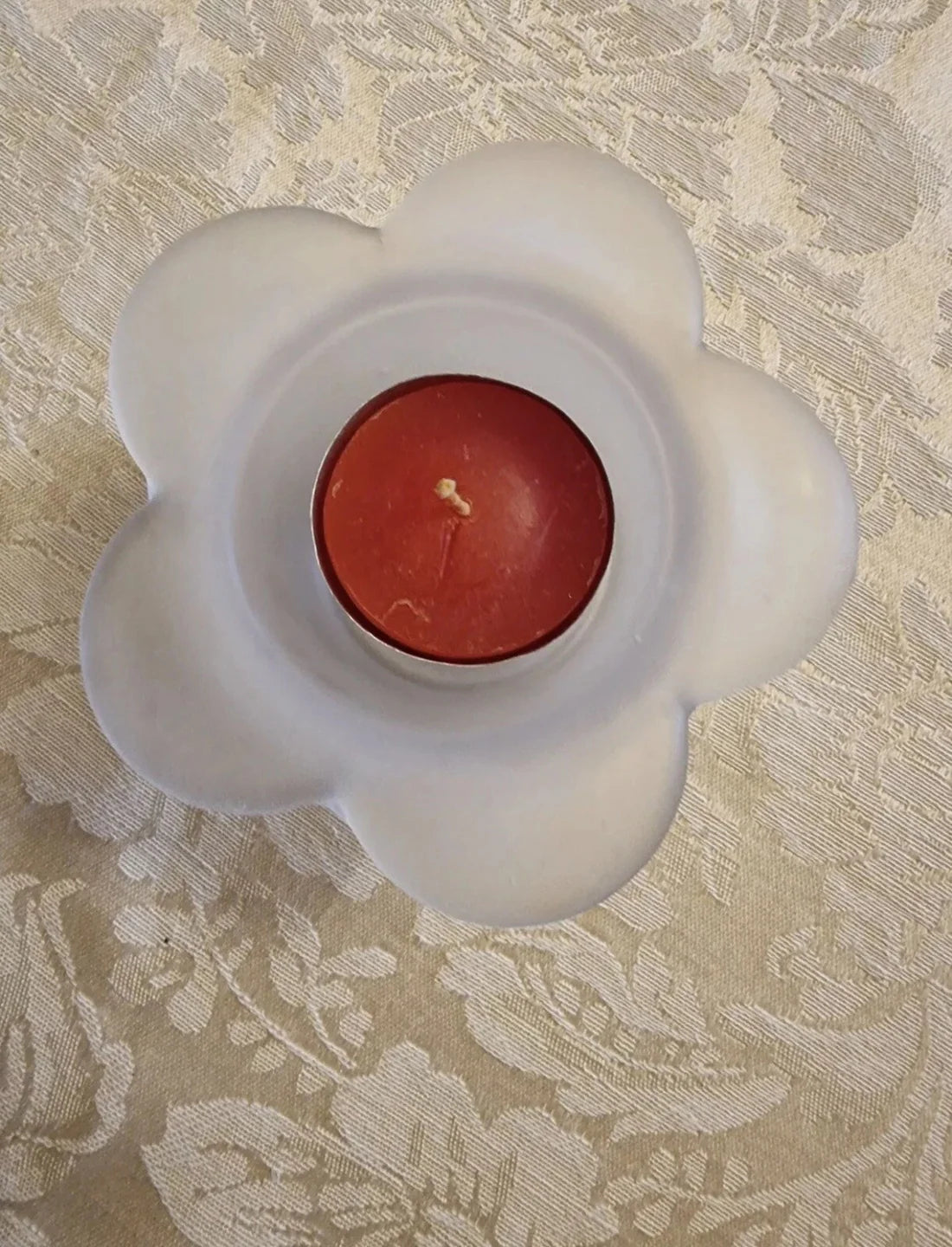 Daisy Tea Light Glass Candle Holder