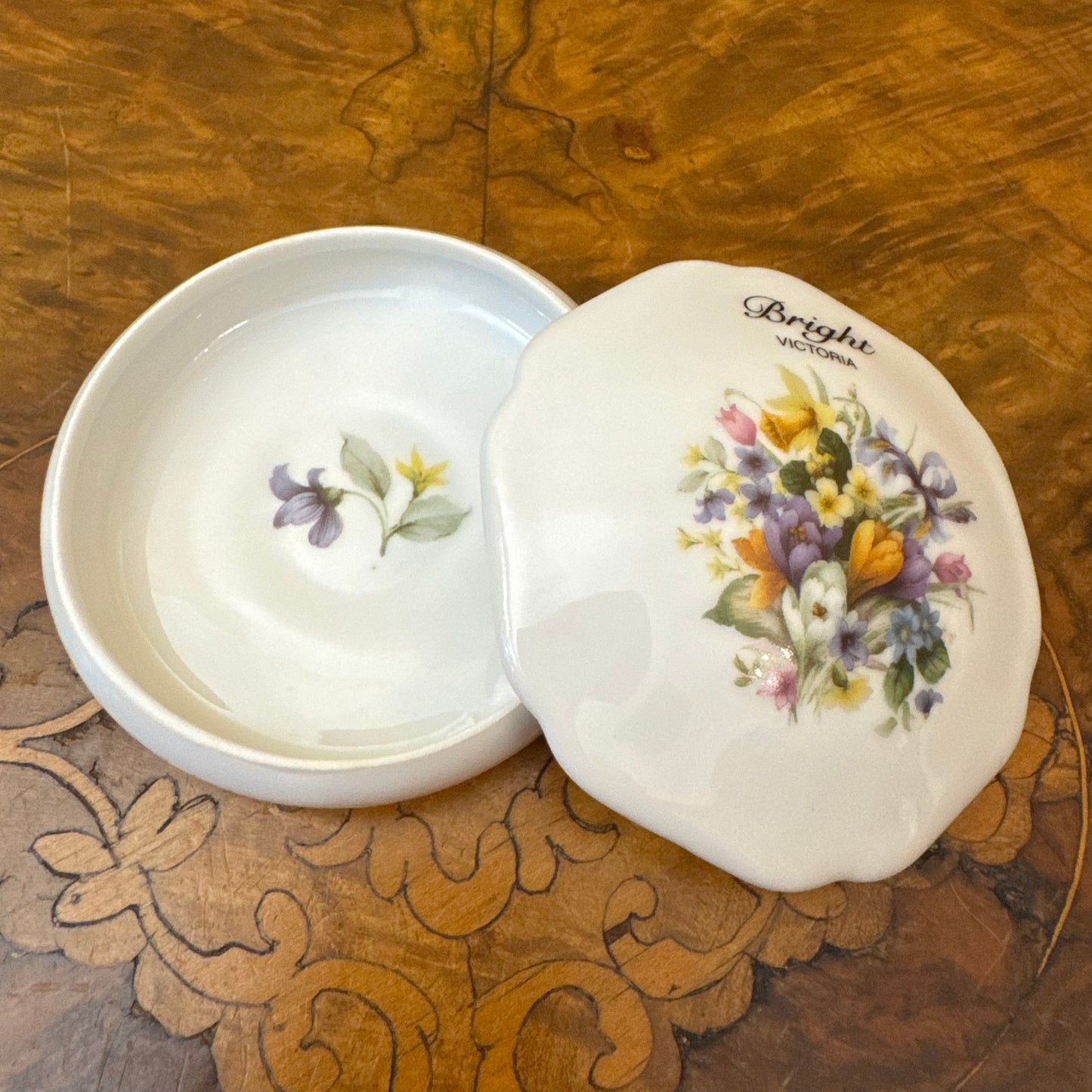 Damsel Products Bright Victoria Hand Painted Trinket Box