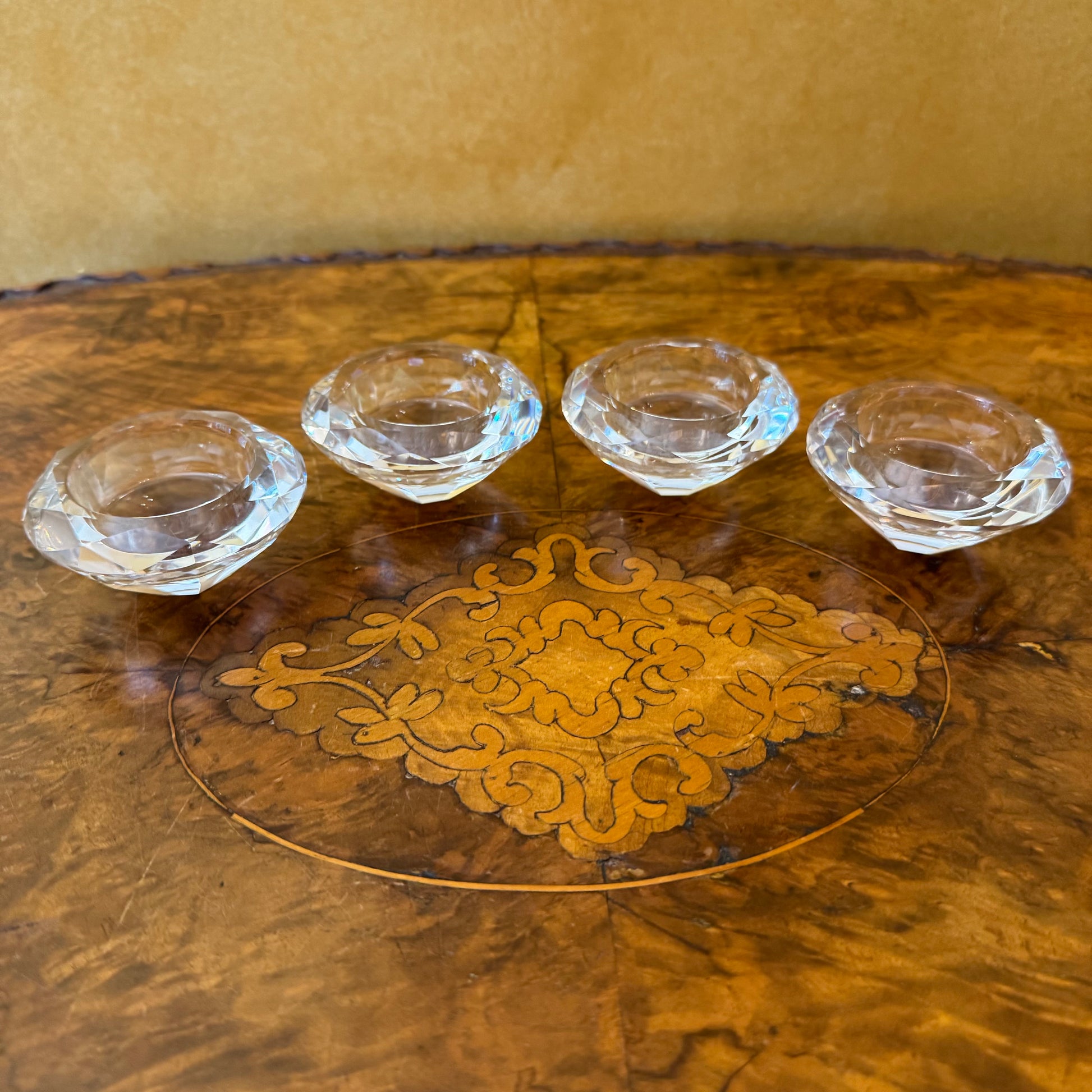 Diamond Crystal Candle Tea Light Holder Set Of Four 