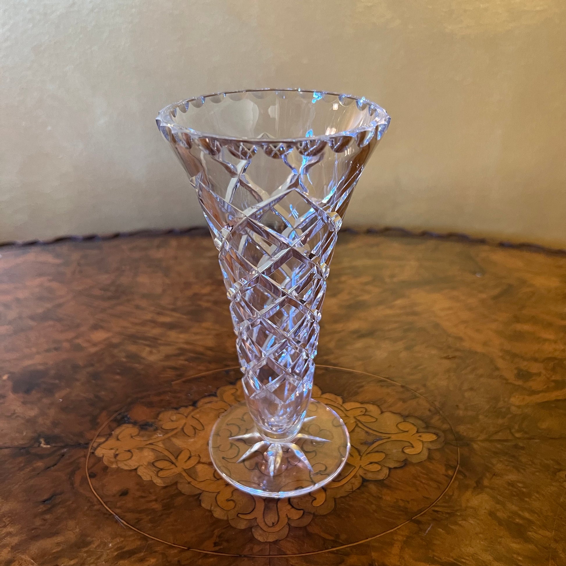 Diamond Cut Crystal Vase