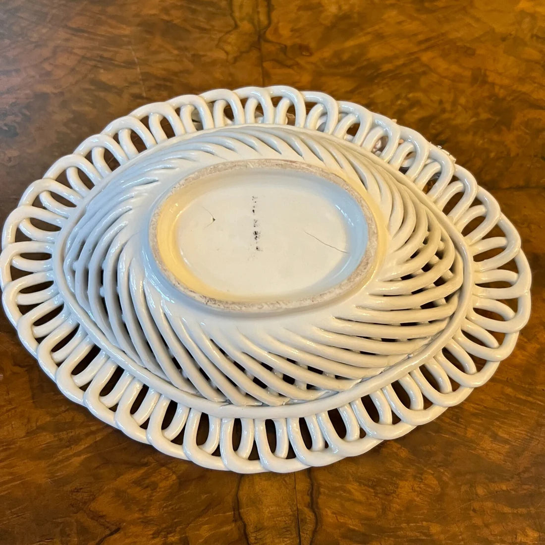 Vintage Porcelain Weave Bowl