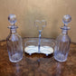 Early 20th Century Crystal Decanters With Silver Plated Holder