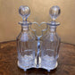 Early 20th Century Crystal Decanters With Silver Plated Holder