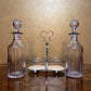 Early 20th Century Crystal Decanters With Silver Plated Holder