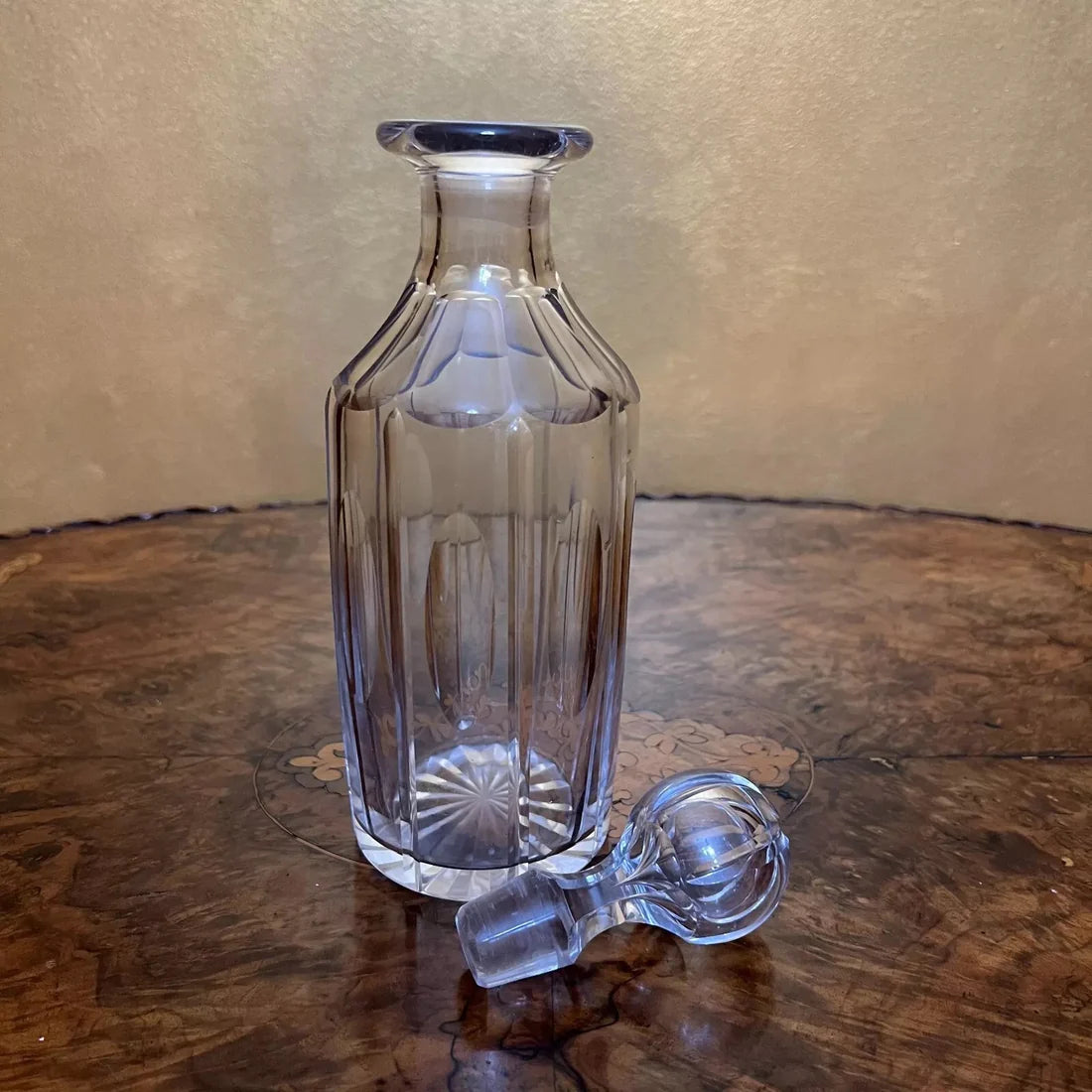 Early 20th Century Crystal Decanters With Silver Plated Holder