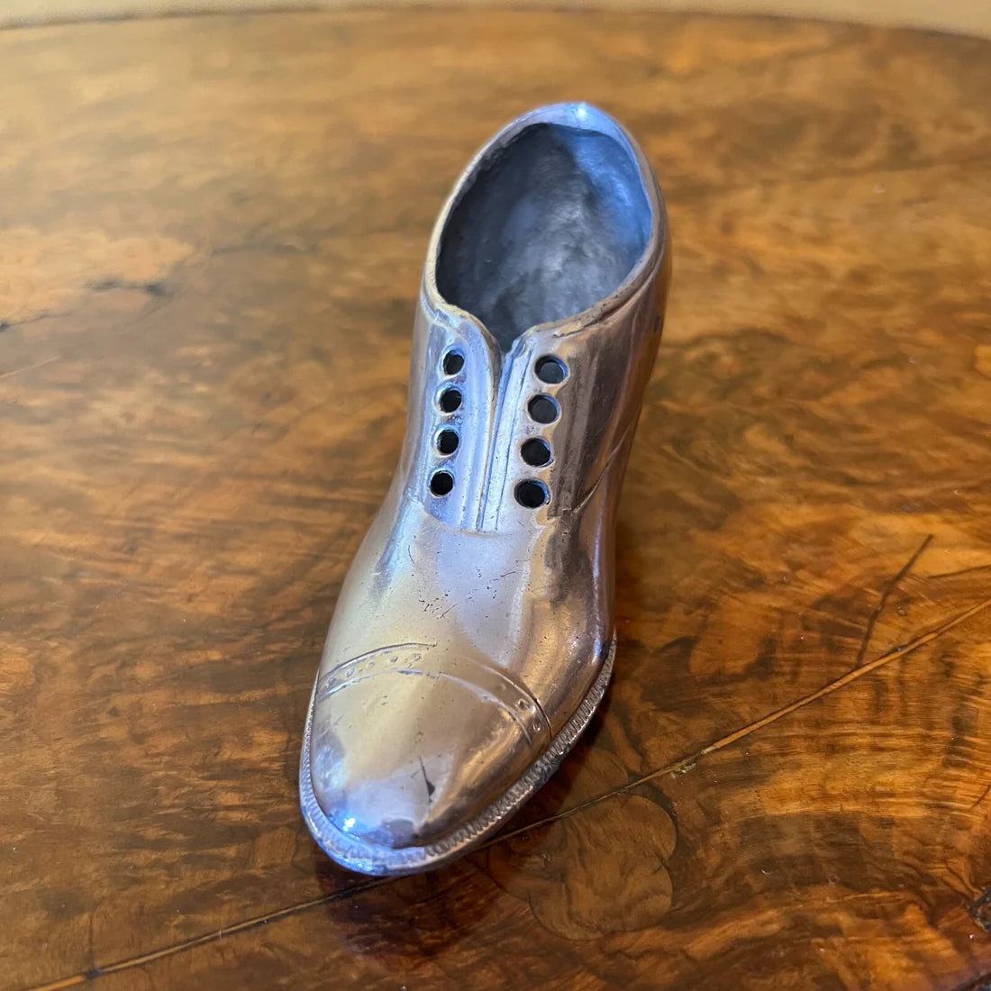 Antique Edwardian Silver Plated Miniature Shoe